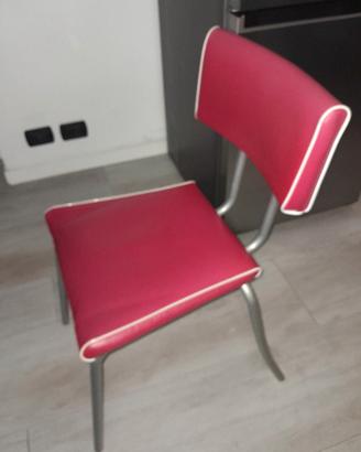sedie cucina ecopelle rossa