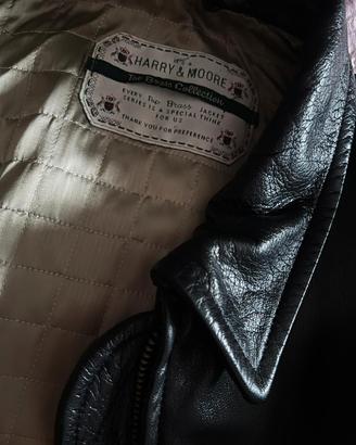 Giacca in Vera Pelle Nera Harry & Moore "Top Brass