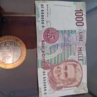 1000 lire e 5 €  in moneta