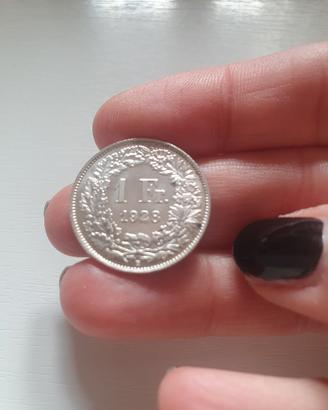 Moneta d'argento da 1 franco svizzero del 1928