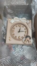 tre tazzine Lavazza inserto floreale, orologio tda