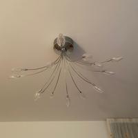 Lampadario 15 luci acciaio e vetro -design moderno