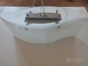 Sospensione centro luce in vetro decorato