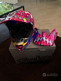 Casco Troy Lee SE5 Composite Blurr MIPS pink