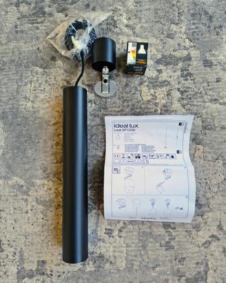 Lampada cilindro a sospensione IdealLux nera