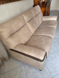 DIVANO IN ALCANTARA 3  POSTI COLOR TORTORA