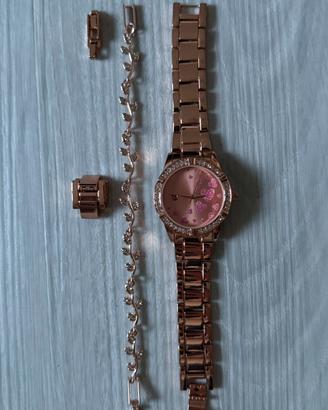 Orologio Auriol Donna Rosa con Bracciale + Ricambi