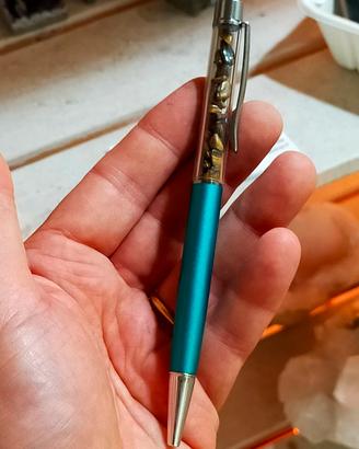 Penna con Cristalli di Occhio di Tigre