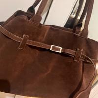 Borsa scamosciata marrone