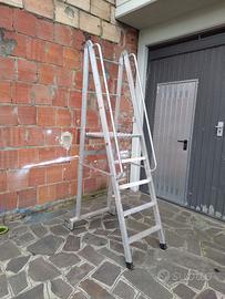 scala mobile a castello in alluminio con ruote 