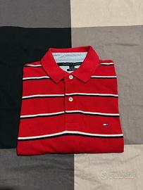 Polo Tommy Hilfiger Rossa a Righe Taglia L