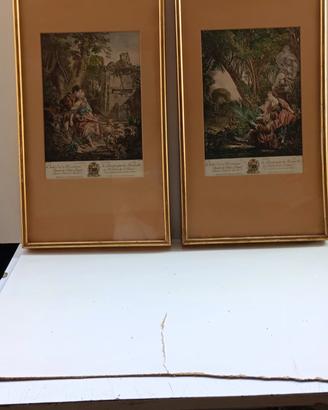 Coppia stampe Francois Boucher  Rene' Gaillard 