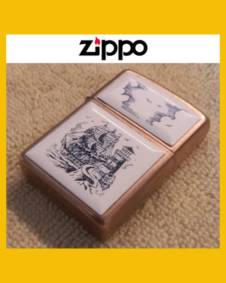 Zippo 208 Regular Brass Scrimshaw 1994 Vintage