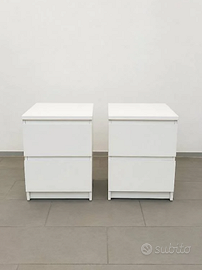 Coppia di comodini IKEA MALM bianchi – Pari al nuo