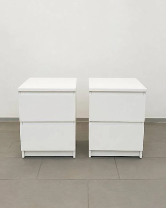 Coppia di comodini IKEA MALM bianchi – Pari al nuo