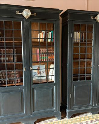 Coppia librerie in legno massello
