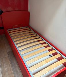 LETTO SINGOLO CON CONTENITORE A RIBALTA