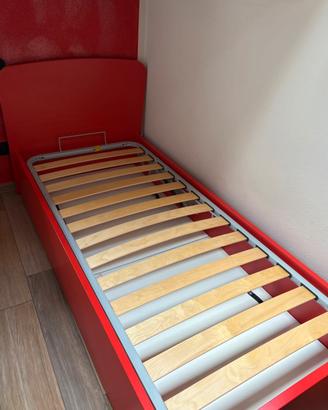 LETTO SINGOLO CON CONTENITORE A RIBALTA