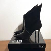 Stivaletti con tacco, pelle, nero, ISLO, n.40