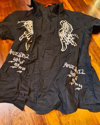 Camicia nera Angel Devil -Donna- stropicciata