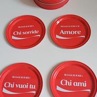 set 4 sottobicchieri Coca-Cola Dai un bacio a
