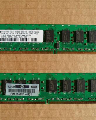 RAM DDR 2 PC2 4200 533 MHz ECC 1 GB (2x512 MB)