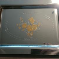 2 Vassoi da portata acciaio inox intarsio floreale