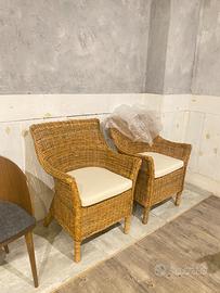 Poltrone rattan Dialma Brown NUOVE