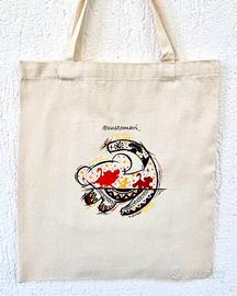 Borsa di tela Tote Bag II Re Leone dipinta a mano