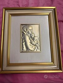 Quadro in argento beata vergine gesù bambino