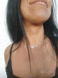 Collier tennis strass con cuore