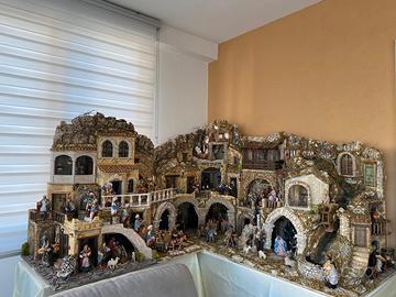 Presepe artistico con statue in terracotta