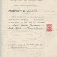 vecchi certificati nascita Voghera PV; 1927/1954
