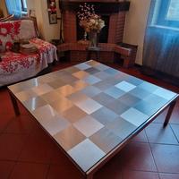 tavolino in acciaio scacchiera Ross Littell