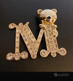 Spilla Max Mara NUOVA dorata con strass
