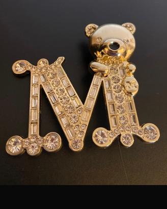 Spilla Max Mara NUOVA dorata con strass