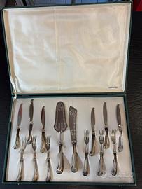 Servizio posate da dolce vintage in argento