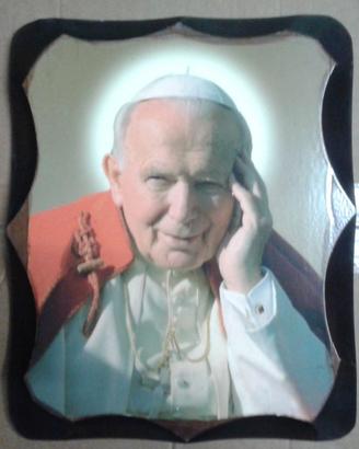 Santo Papa Wojtyla e Padre Pio con quadretto Nuovi