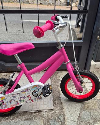 Bicicletta bambina rosa – unicorni