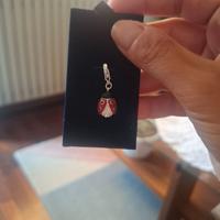Ciondolo coccinella Swarovski, argento e cristalli