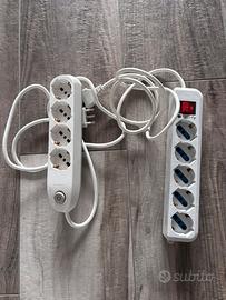2 ciabatte multiple con 5 Prese elettriche