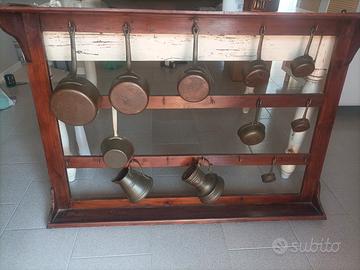 portapentole/rastrelliera da cucina in legno