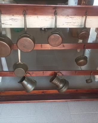 portapentole/rastrelliera da cucina in legno