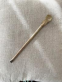 Antica bombilla/cannuccia in argento  800 primi900