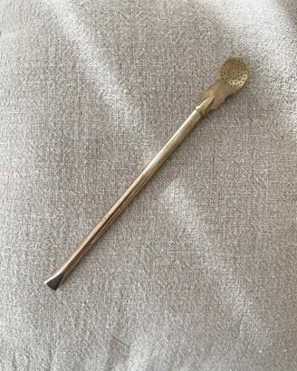 Antica bombilla/cannuccia in argento  800 primi900