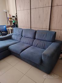 Divano Poltronesofà in tessuto con chaise longue
