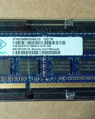 4 GB SDRAM NANYA PC3-10600S (Notebook/Laptop) 1,5V