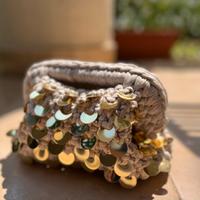 Clutch bag oro dorata con paiettes pailettes