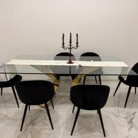 Tavolo da pranzo in vetro moderno