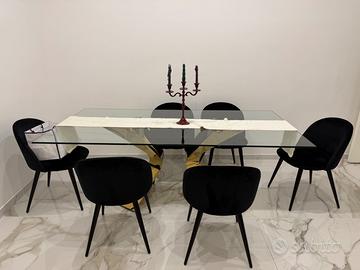 Tavolo da pranzo in vetro moderno